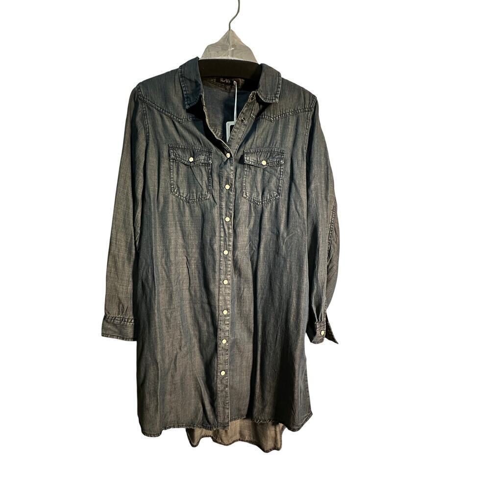 NWT Velvet Heart Women's Denim Button Up Shirt Dress Size Large